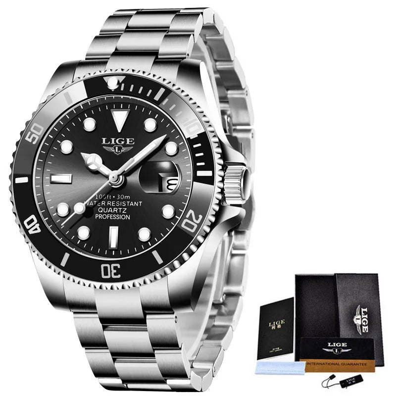 ⌚ LIGE Sport Luxe – Montre Homme Étanche en Acier Inoxydable