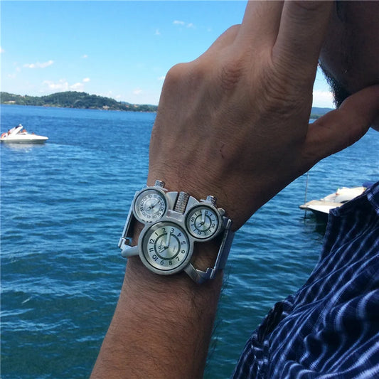 Oulm 1167 – Gérez le temps partout dans le monde avec style : 3 fuseaux horaires, design premium