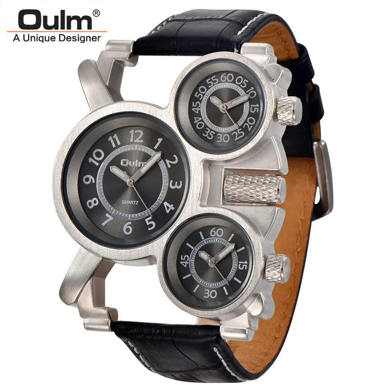 Oulm 1167 – Gérez le temps partout dans le monde avec style : 3 fuseaux horaires, design premium