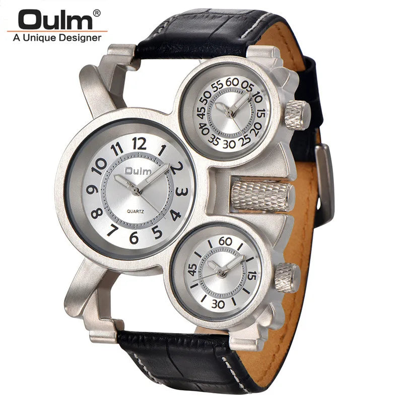 Oulm 1167 – Gérez le temps partout dans le monde avec style : 3 fuseaux horaires, design premium