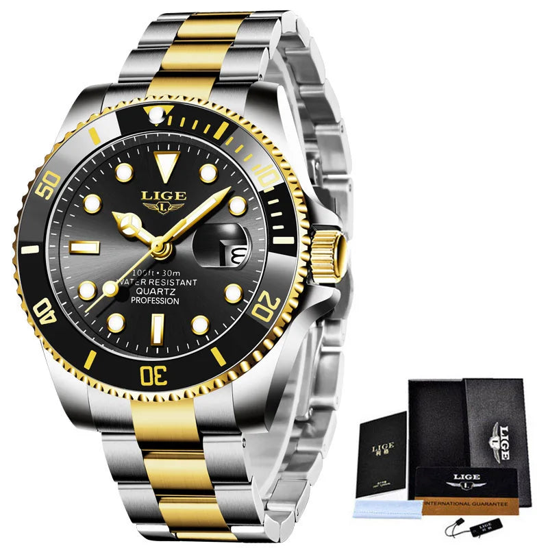 ⌚ LIGE Sport Luxe – Montre Homme Étanche en Acier Inoxydable