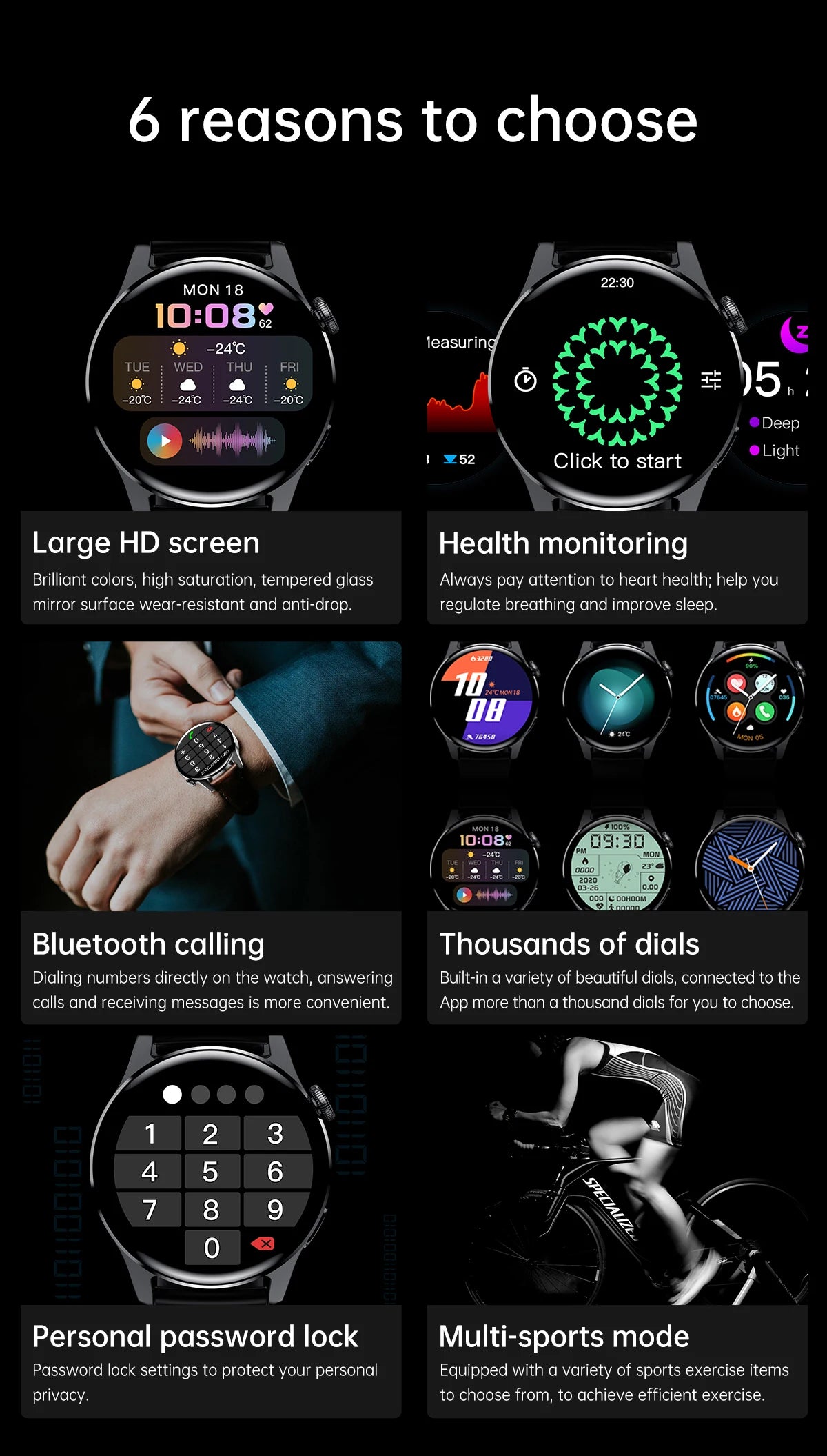 ⌚ WELAIDE W4 – Montre Connectée de Santé & Fitness | Écran OLED HD 1.43" | Appels Bluetooth & Suivi Cardiaque
