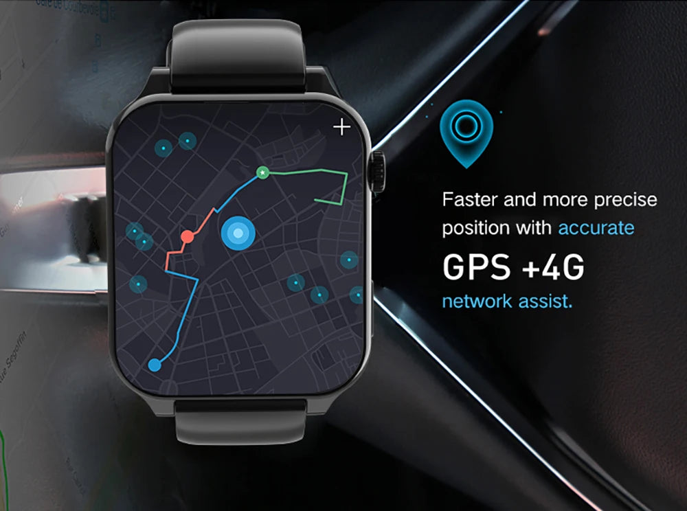 Montre Connectée 4G Homme – GPS • Caméra • Étanche • 4 Go RAM / 64 Go RAM