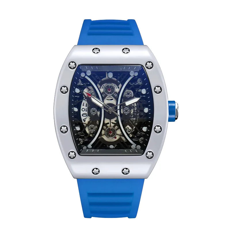 Montre Homme de Luxe Lumineuse L146 – Cadran Tonneau, Design Tendance, Sport & Calendrier Intégré