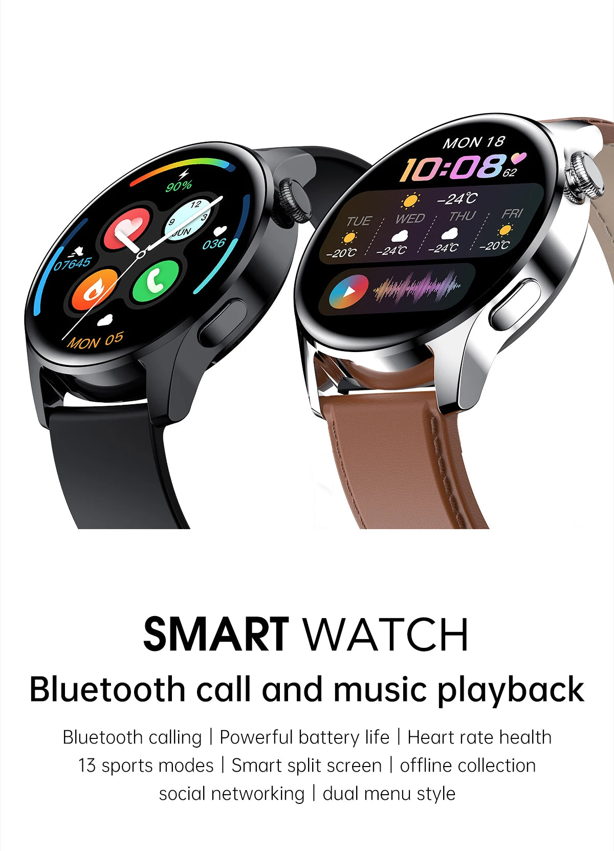 ⌚ WELAIDE W4 – Montre Connectée de Santé & Fitness | Écran OLED HD 1.43" | Appels Bluetooth & Suivi Cardiaque