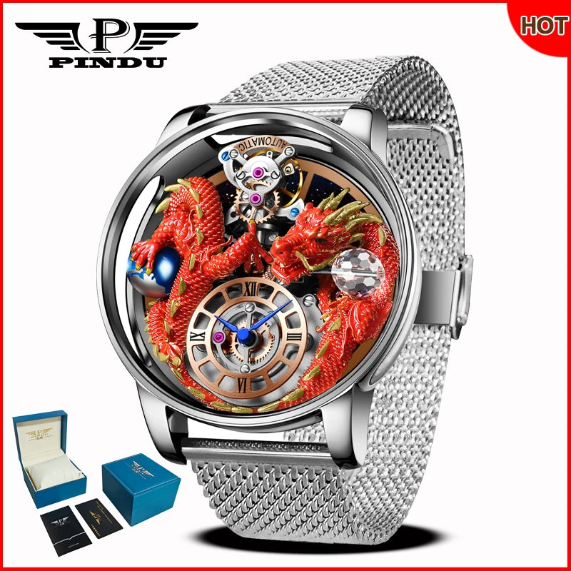⌚Montre Homme PINDU Design 2025 💎 Tourbillon Diamant | Verre Saphir • Étanche • Luxe Moderne