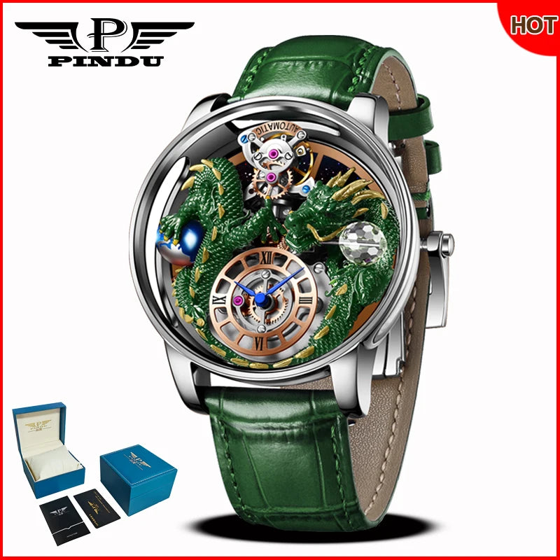 ⌚Montre Homme PINDU Design 2025 💎 Tourbillon Diamant | Verre Saphir • Étanche • Luxe Moderne