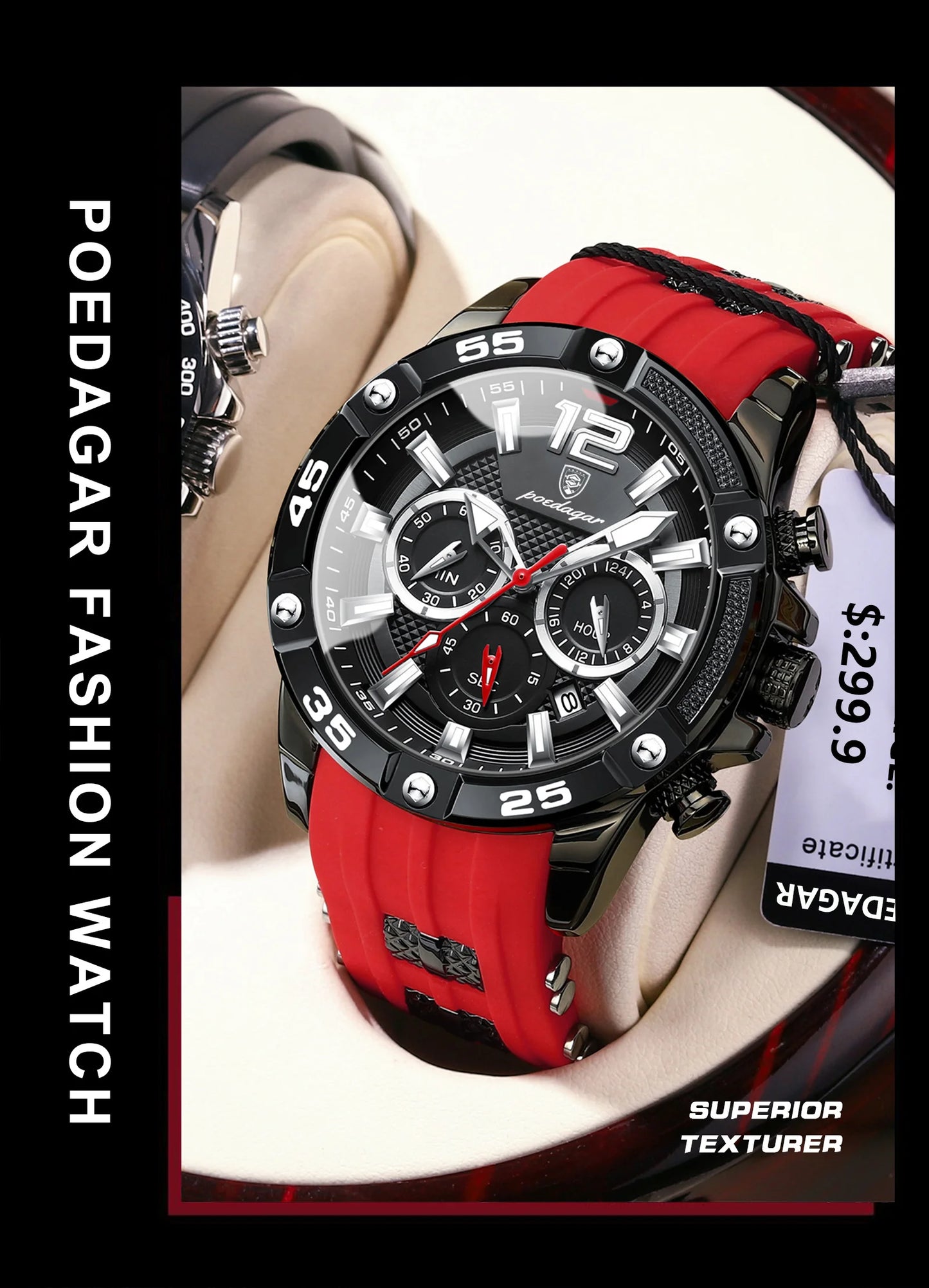 ⌚ POEDAGAR Luxury Chronograph – Montre Homme Sport & Élégance