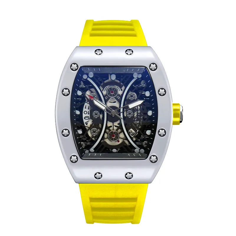 Montre Homme de Luxe Lumineuse L146 – Cadran Tonneau, Design Tendance, Sport & Calendrier Intégré