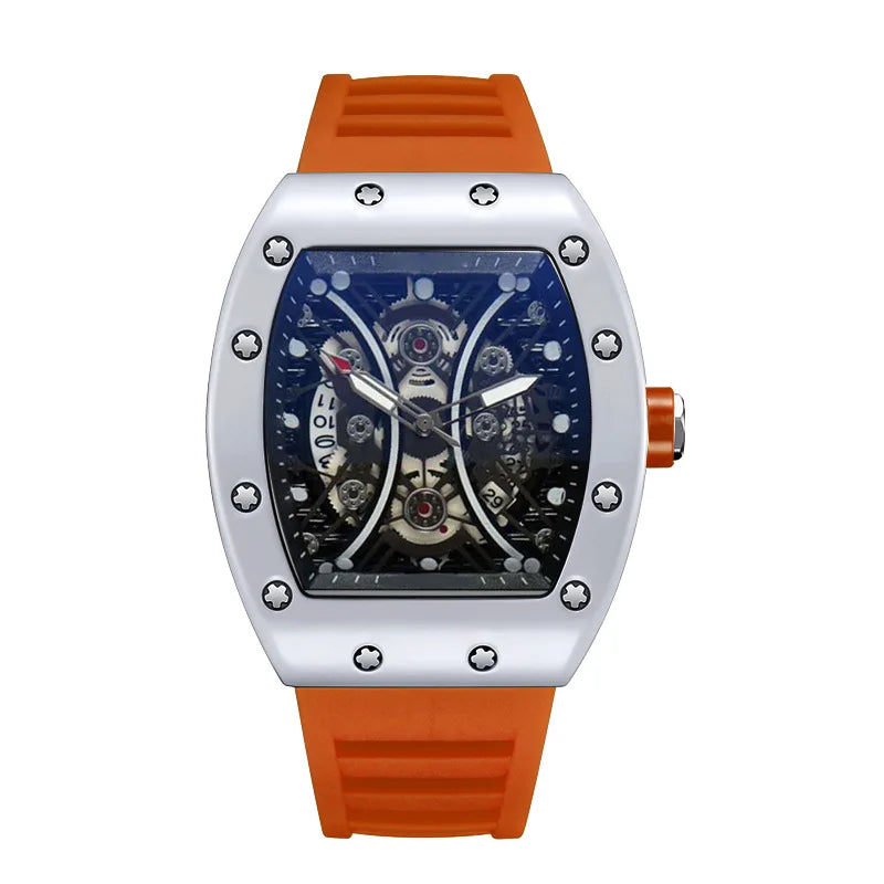 Montre Homme de Luxe Lumineuse L146 – Cadran Tonneau, Design Tendance, Sport & Calendrier Intégré