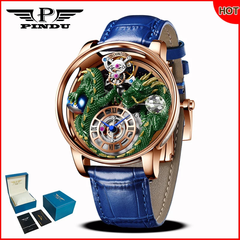 ⌚Montre Homme PINDU Design 2025 💎 Tourbillon Diamant | Verre Saphir • Étanche • Luxe Moderne