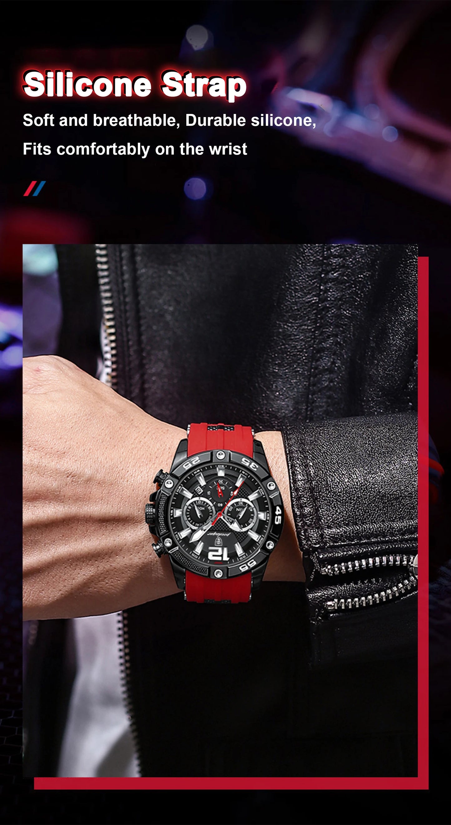 ⌚ POEDAGAR Luxury Chronograph – Montre Homme Sport & Élégance