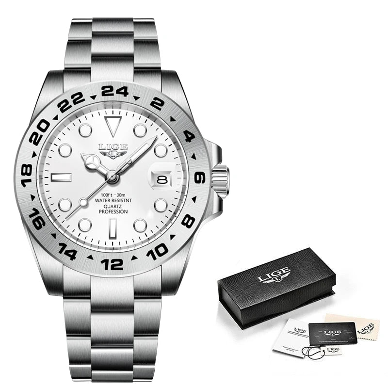 ⌚ LIGE Sport Luxe – Montre Homme Étanche en Acier Inoxydable