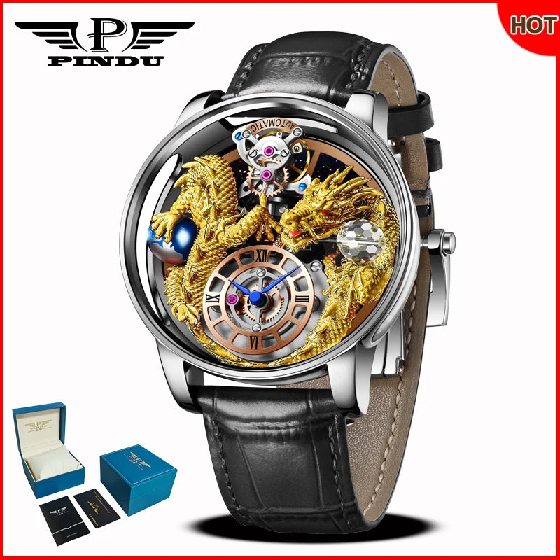 ⌚Montre Homme PINDU Design 2025 💎 Tourbillon Diamant | Verre Saphir • Étanche • Luxe Moderne