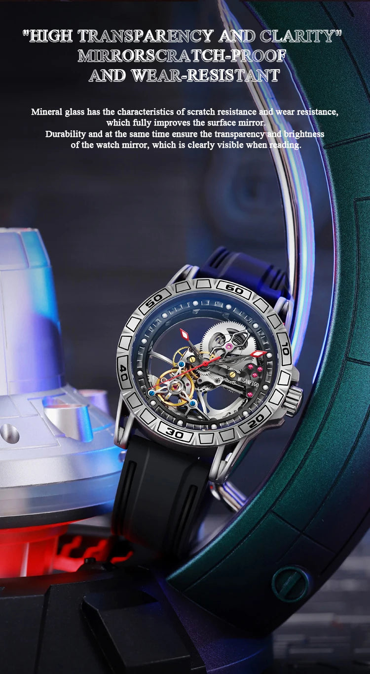 ⌚ MUSANFIGO 6026C – Montre Mécanique Automatique Édition Limitée à Cadran Squelette