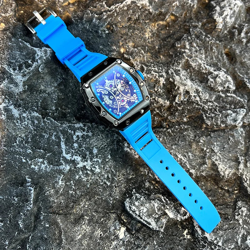 Montre Homme de Luxe Lumineuse L146 – Cadran Tonneau, Design Tendance, Sport & Calendrier Intégré