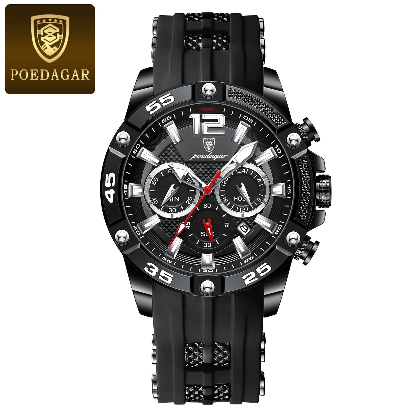 ⌚ POEDAGAR Luxury Chronograph – Montre Homme Sport & Élégance