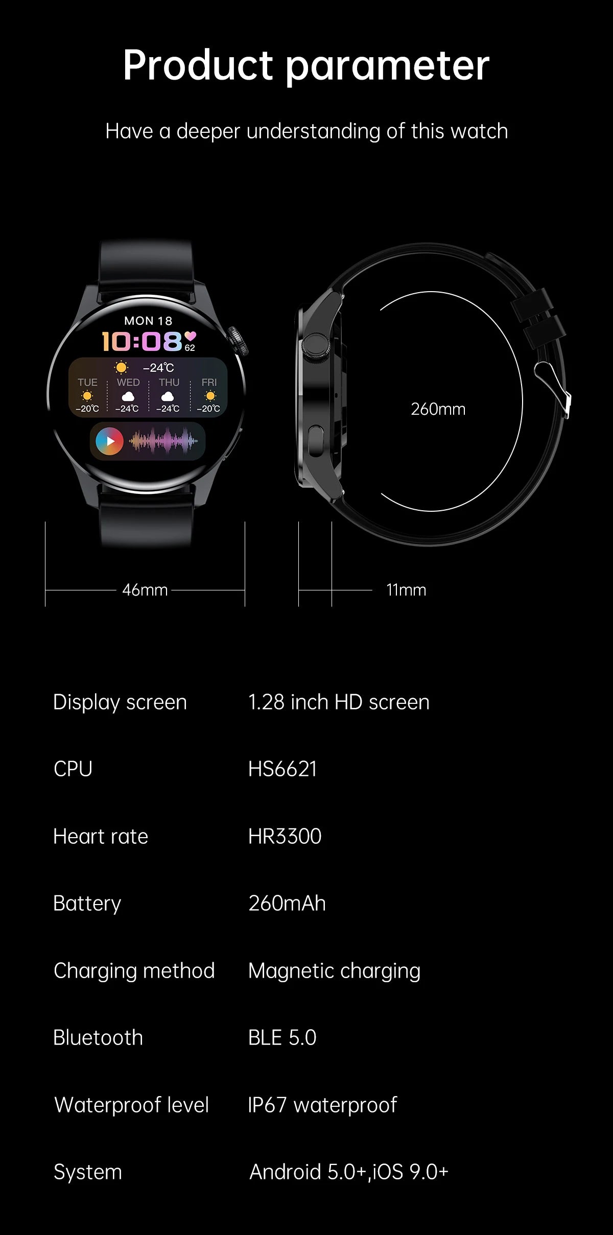⌚ WELAIDE W4 – Montre Connectée de Santé & Fitness | Écran OLED HD 1.43" | Appels Bluetooth & Suivi Cardiaque