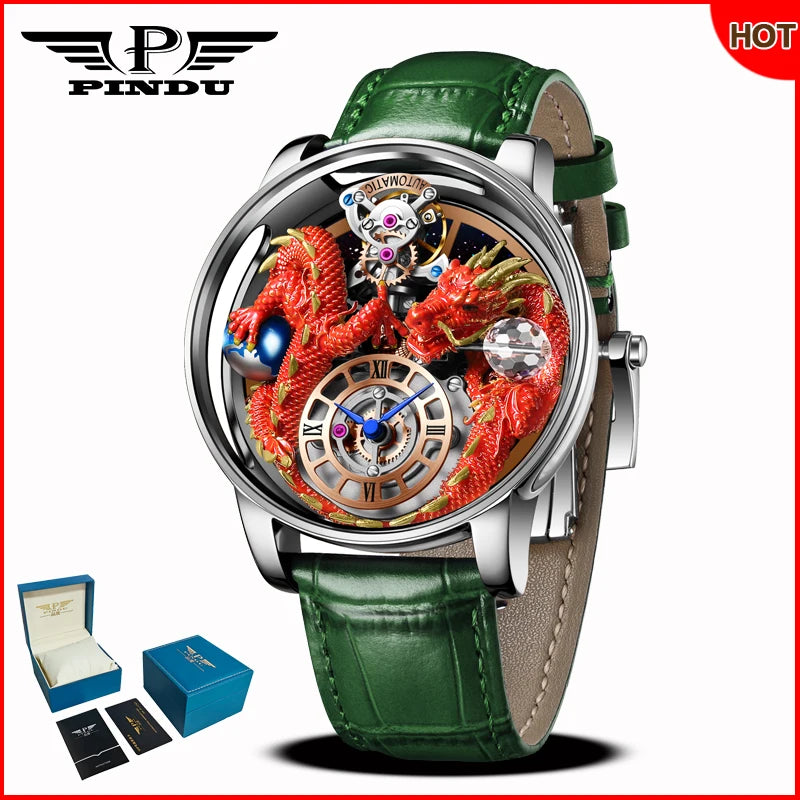 ⌚Montre Homme PINDU Design 2025 💎 Tourbillon Diamant | Verre Saphir • Étanche • Luxe Moderne