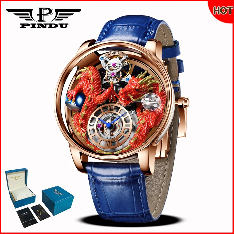 ⌚Montre Homme PINDU Design 2025 💎 Tourbillon Diamant | Verre Saphir • Étanche • Luxe Moderne