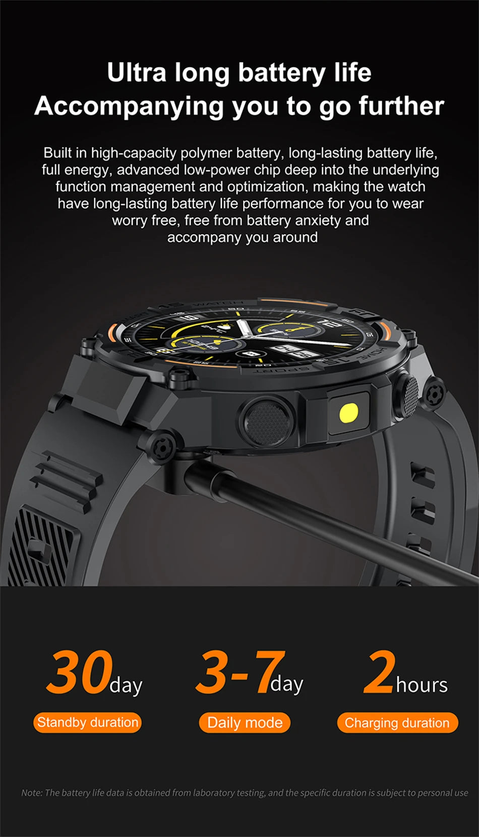 ⌚ ChiBear Military Outdoor Smartwatch – Montre Connectée Tactique GPS & LED pour Hommes
