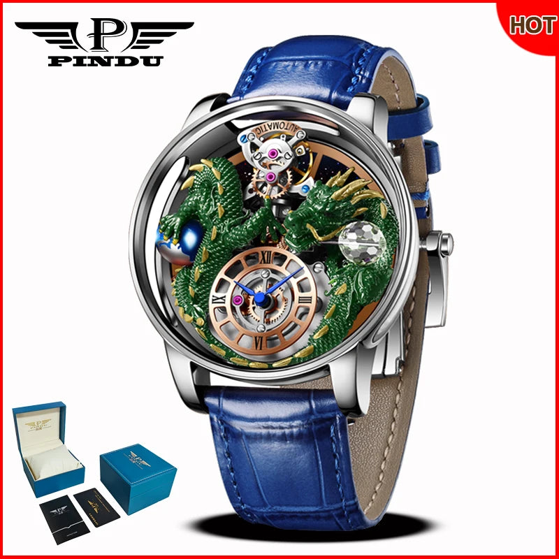 ⌚Montre Homme PINDU Design 2025 💎 Tourbillon Diamant | Verre Saphir • Étanche • Luxe Moderne