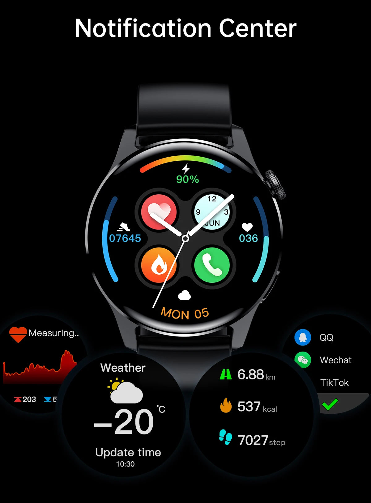 ⌚ WELAIDE W4 – Montre Connectée de Santé & Fitness | Écran OLED HD 1.43" | Appels Bluetooth & Suivi Cardiaque