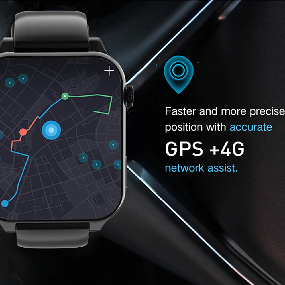 Montre Connectée 4G Homme – GPS • Caméra • Étanche • 4 Go RAM / 64 Go RAM