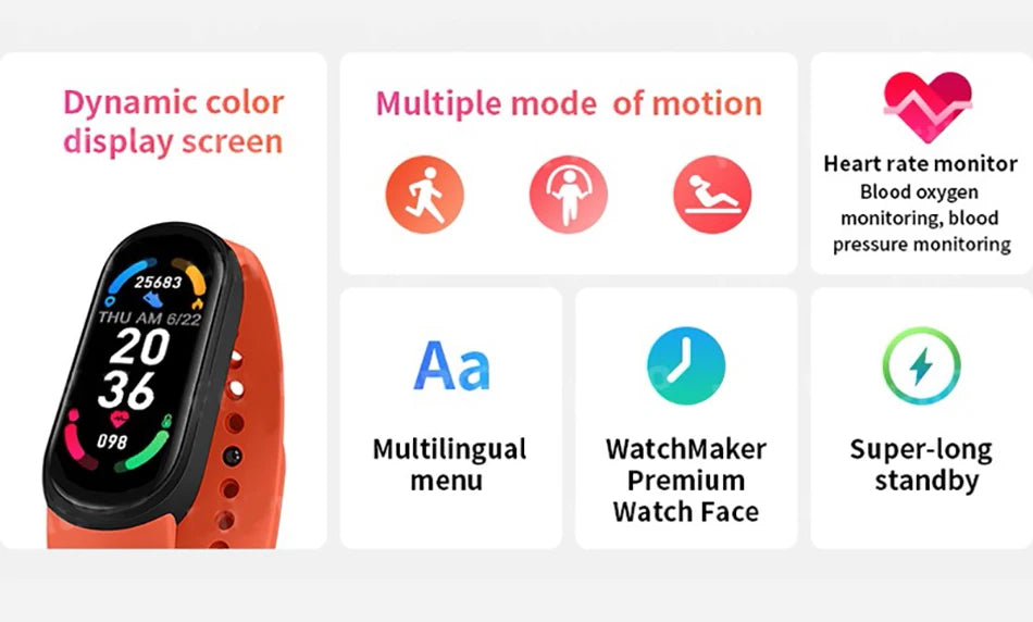 M6 Smartwatch – Surveillez vos performances, maîtrisez votre santé, restez connecté