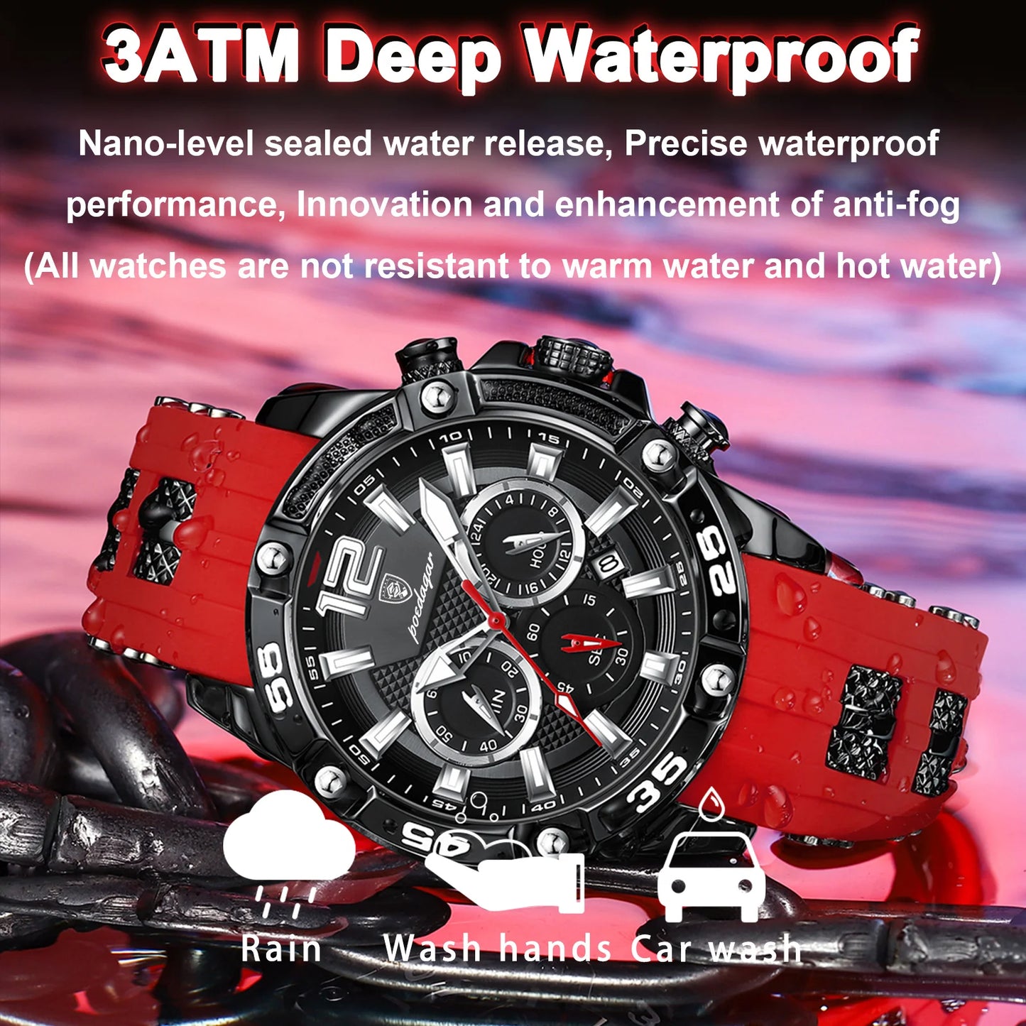 ⌚ POEDAGAR Luxury Chronograph – Montre Homme Sport & Élégance