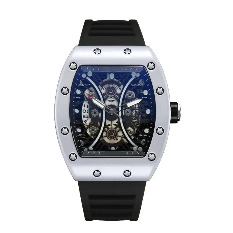 Montre Homme de Luxe Lumineuse L146 – Cadran Tonneau, Design Tendance, Sport & Calendrier Intégré