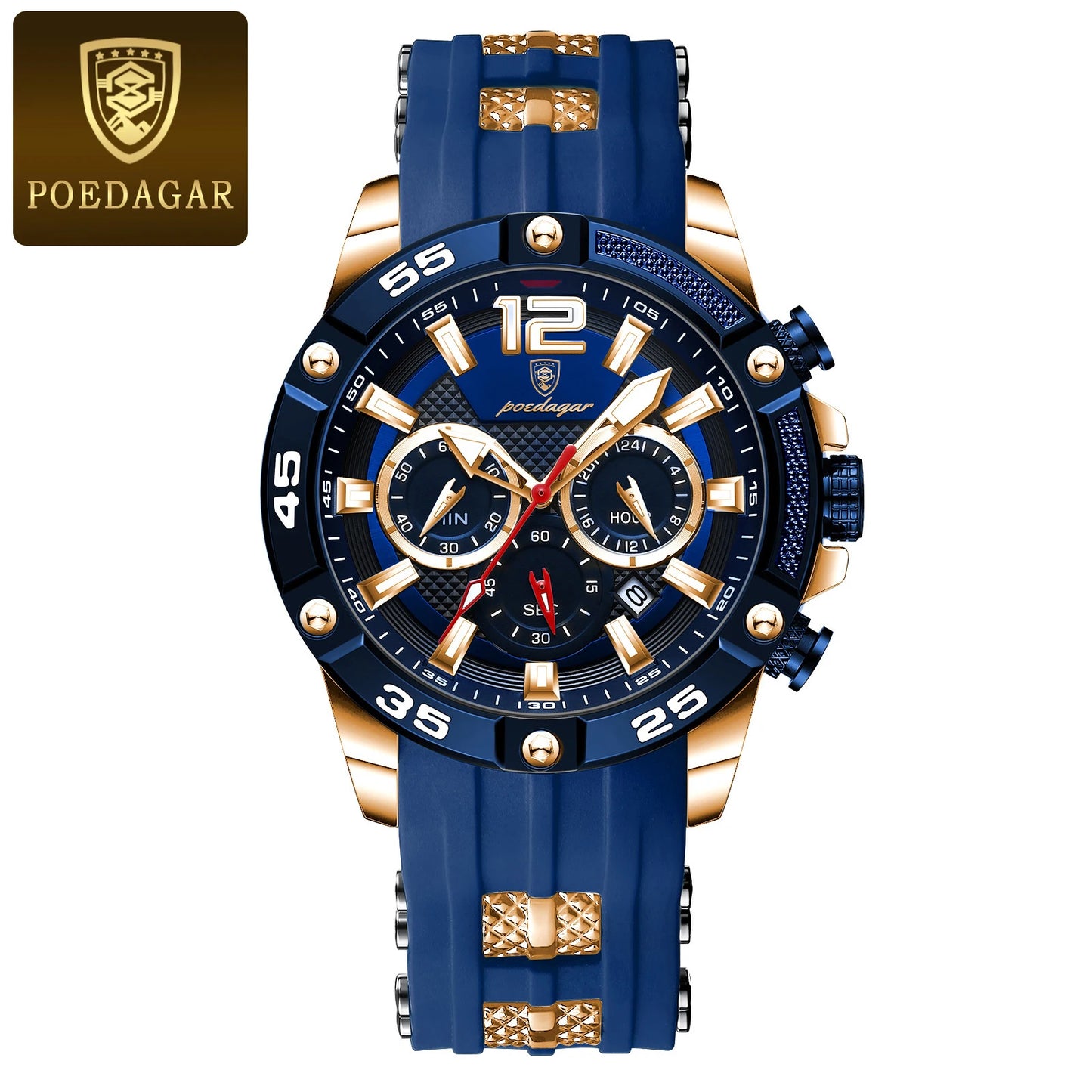 ⌚ POEDAGAR Luxury Chronograph – Montre Homme Sport & Élégance