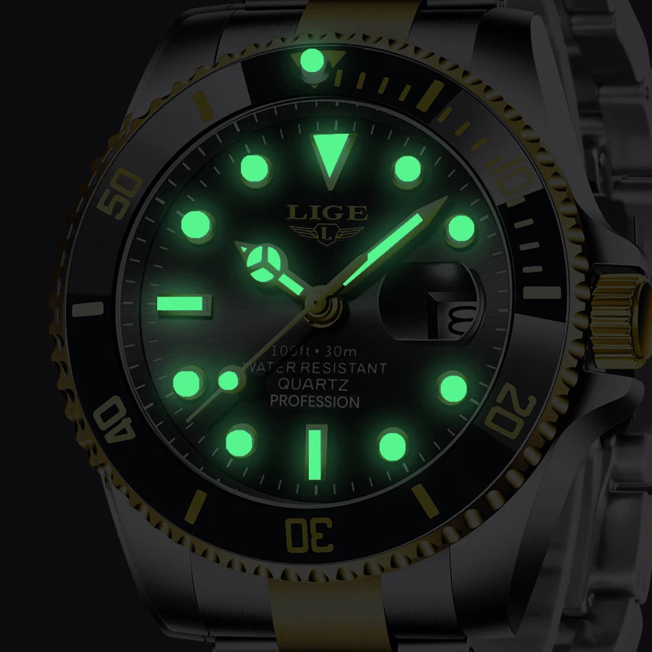 ⌚ LIGE Sport Luxe – Montre Homme Étanche en Acier Inoxydable