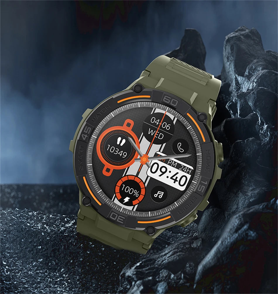 ⌚ ChiBear Military Outdoor Smartwatch – Montre Connectée Tactique GPS & LED pour Hommes