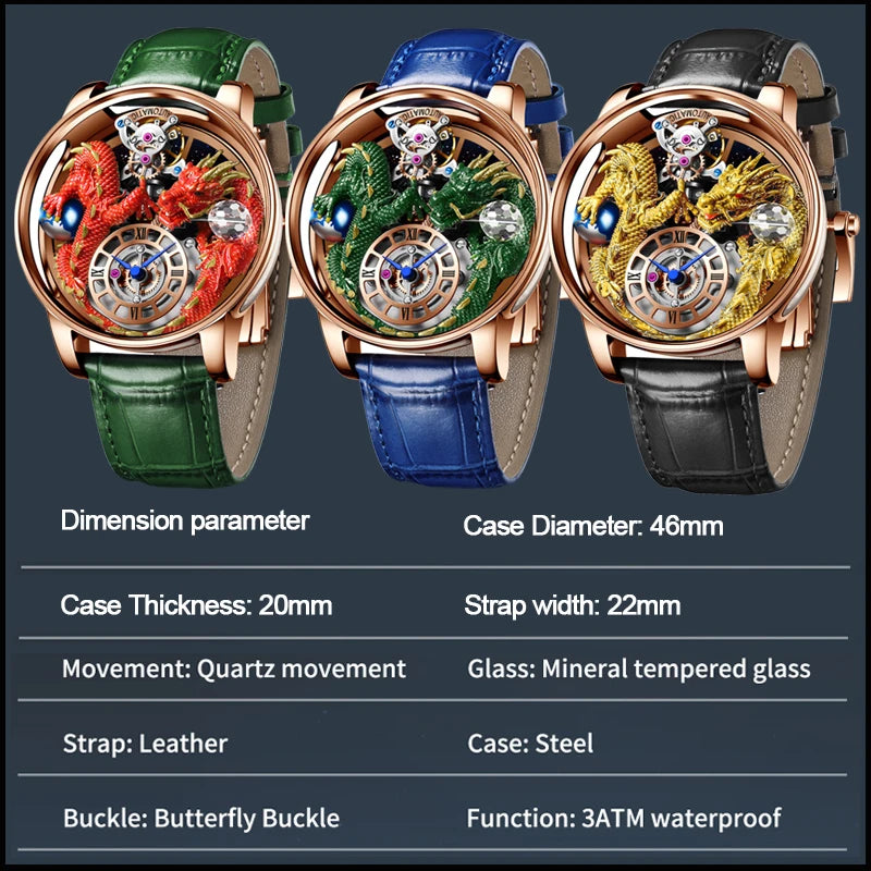 ⌚Montre Homme PINDU Design 2025 💎 Tourbillon Diamant | Verre Saphir • Étanche • Luxe Moderne