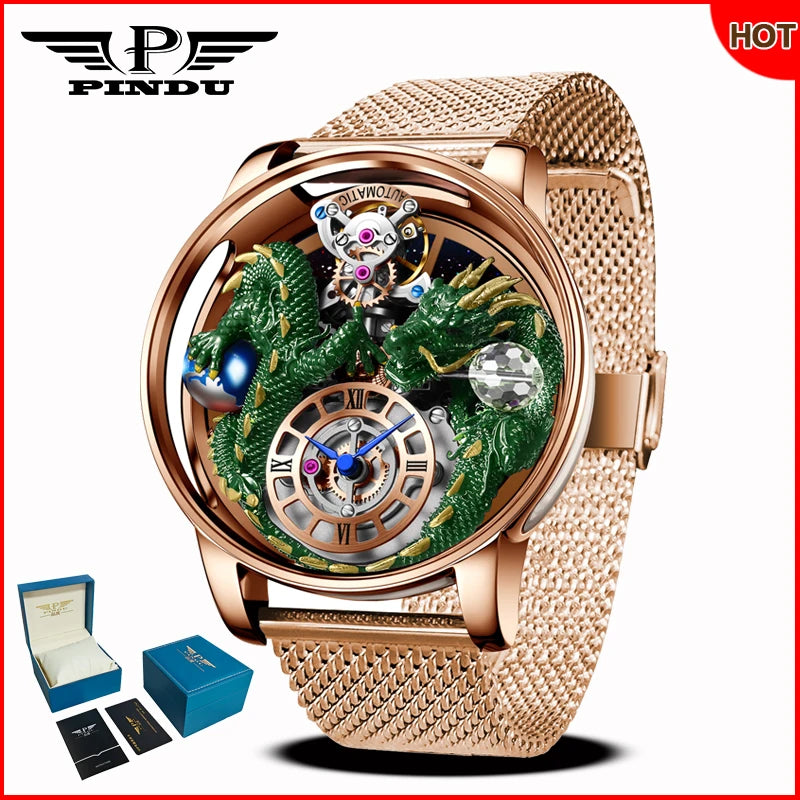 ⌚Montre Homme PINDU Design 2025 💎 Tourbillon Diamant | Verre Saphir • Étanche • Luxe Moderne