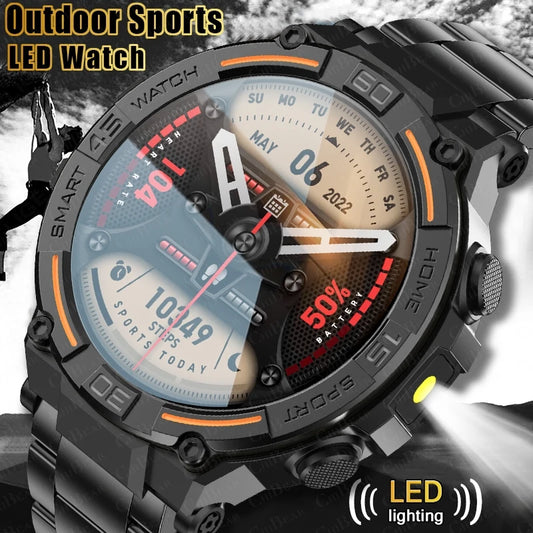 ⌚ ChiBear Military Outdoor Smartwatch – Montre Connectée Tactique GPS & LED pour Hommes