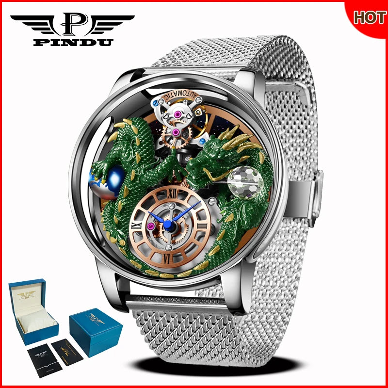 ⌚Montre Homme PINDU Design 2025 💎 Tourbillon Diamant | Verre Saphir • Étanche • Luxe Moderne