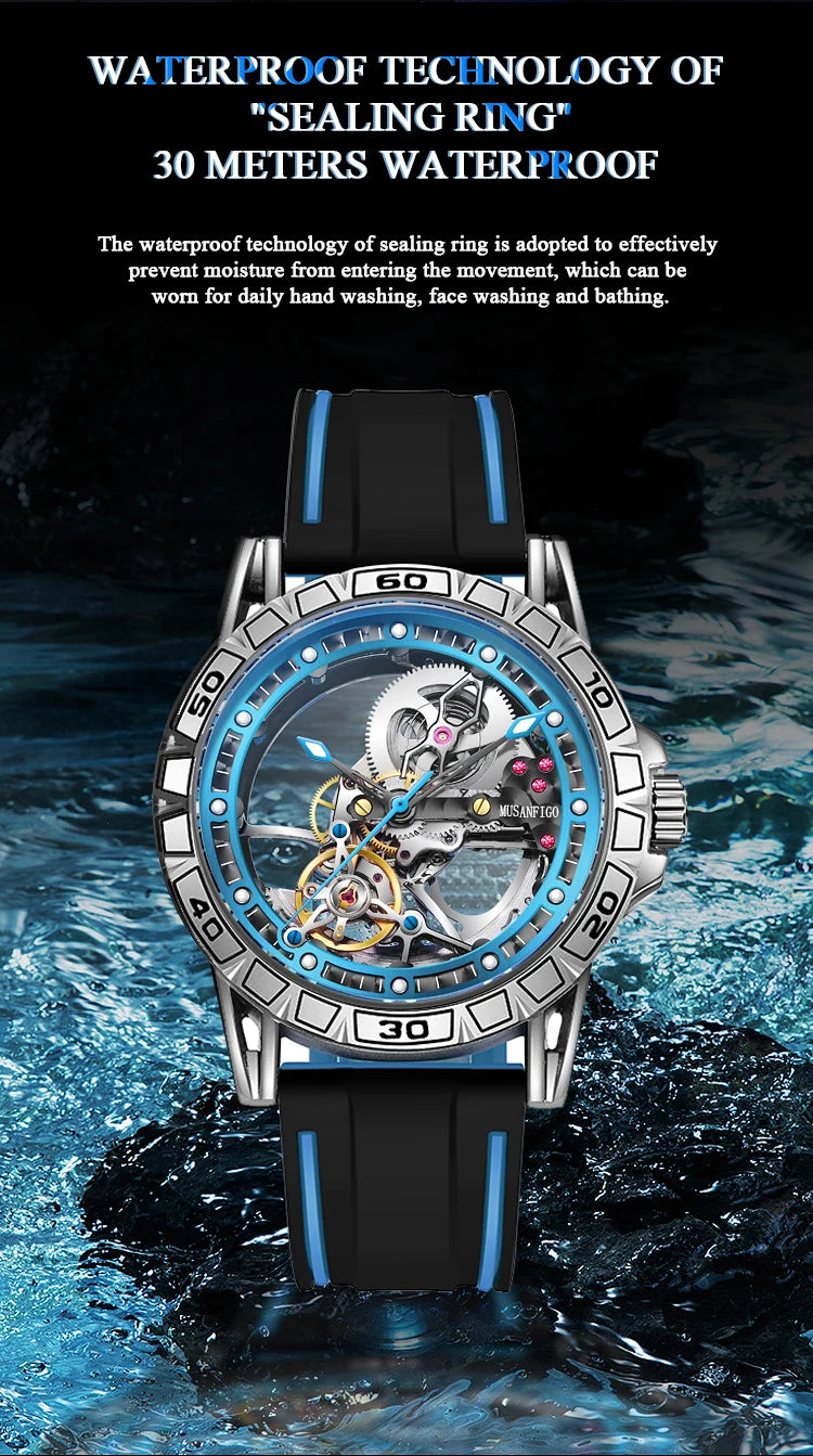 ⌚ MUSANFIGO 6026C – Montre Mécanique Automatique Édition Limitée à Cadran Squelette