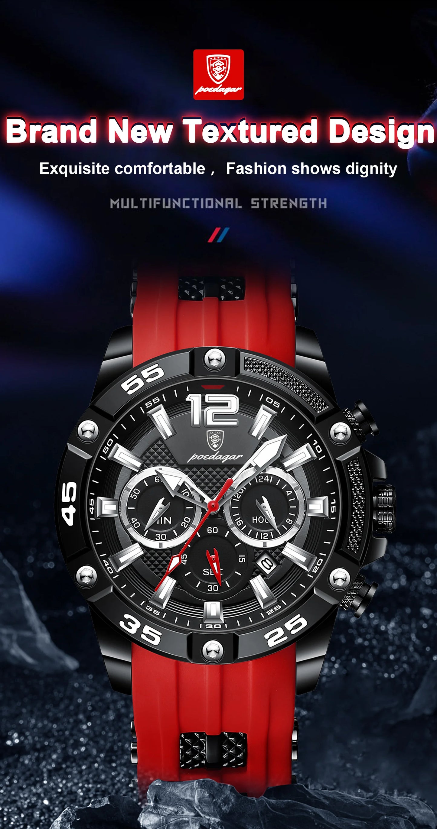 ⌚ POEDAGAR Luxury Chronograph – Montre Homme Sport & Élégance