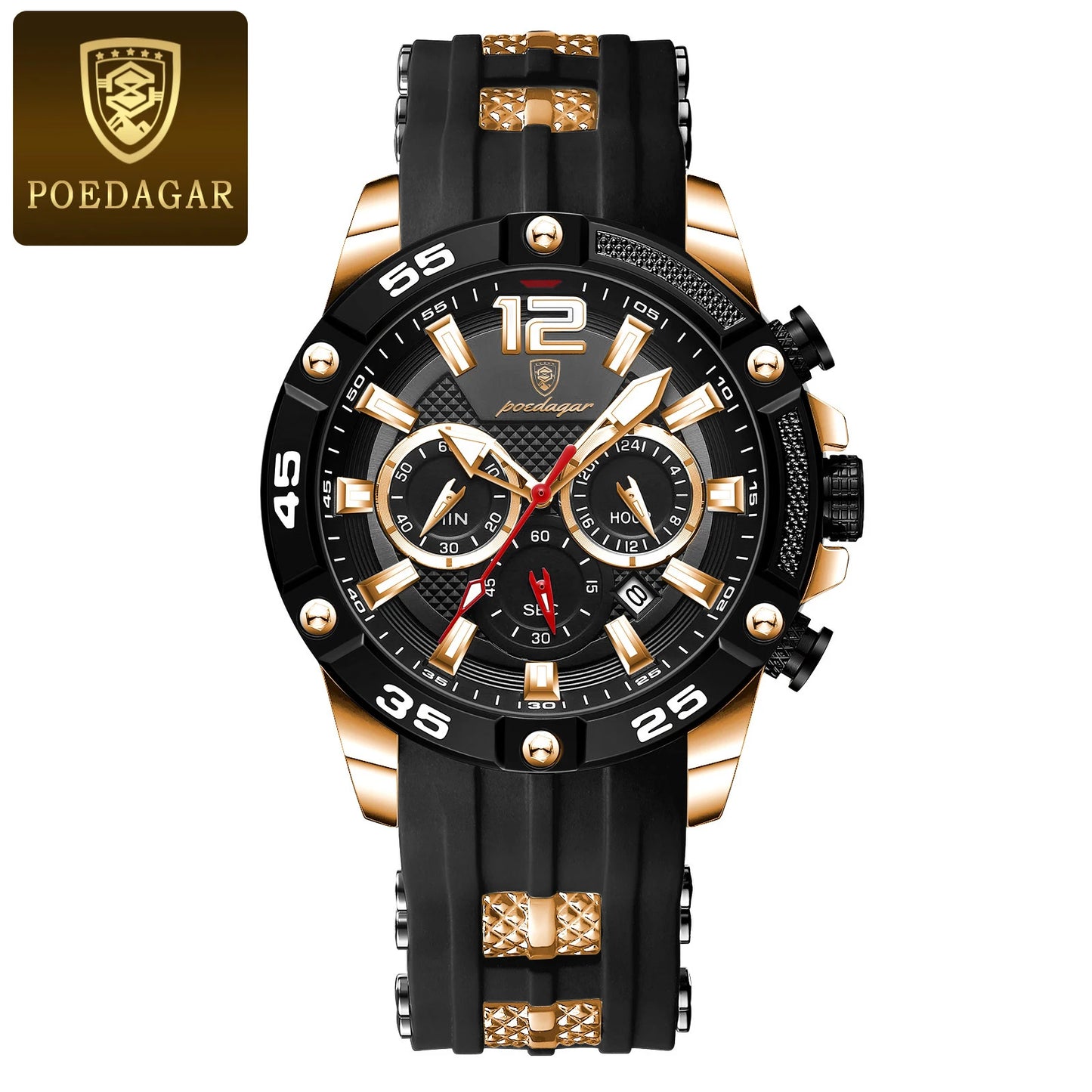 ⌚ POEDAGAR Luxury Chronograph – Montre Homme Sport & Élégance