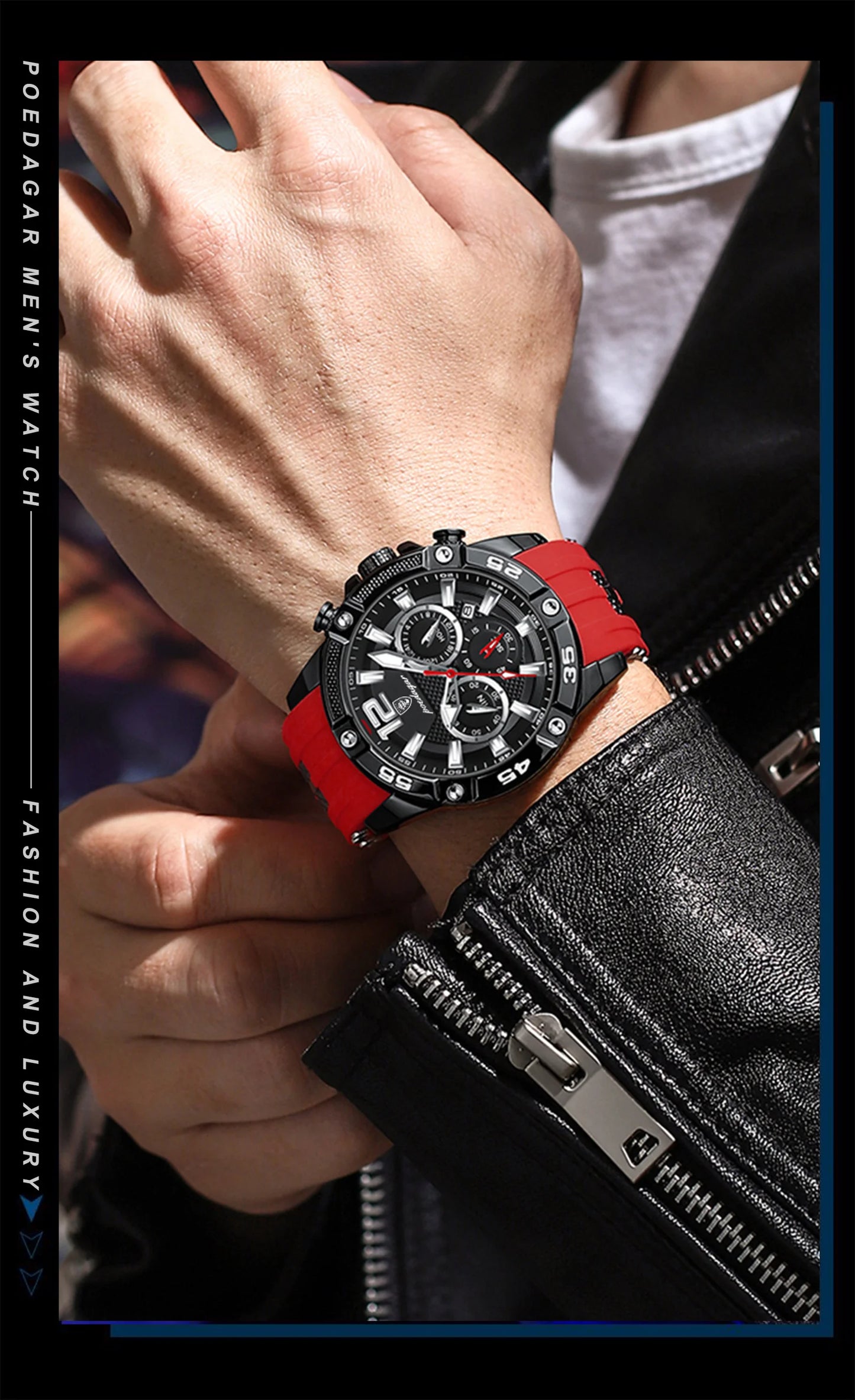 ⌚ POEDAGAR Luxury Chronograph – Montre Homme Sport & Élégance