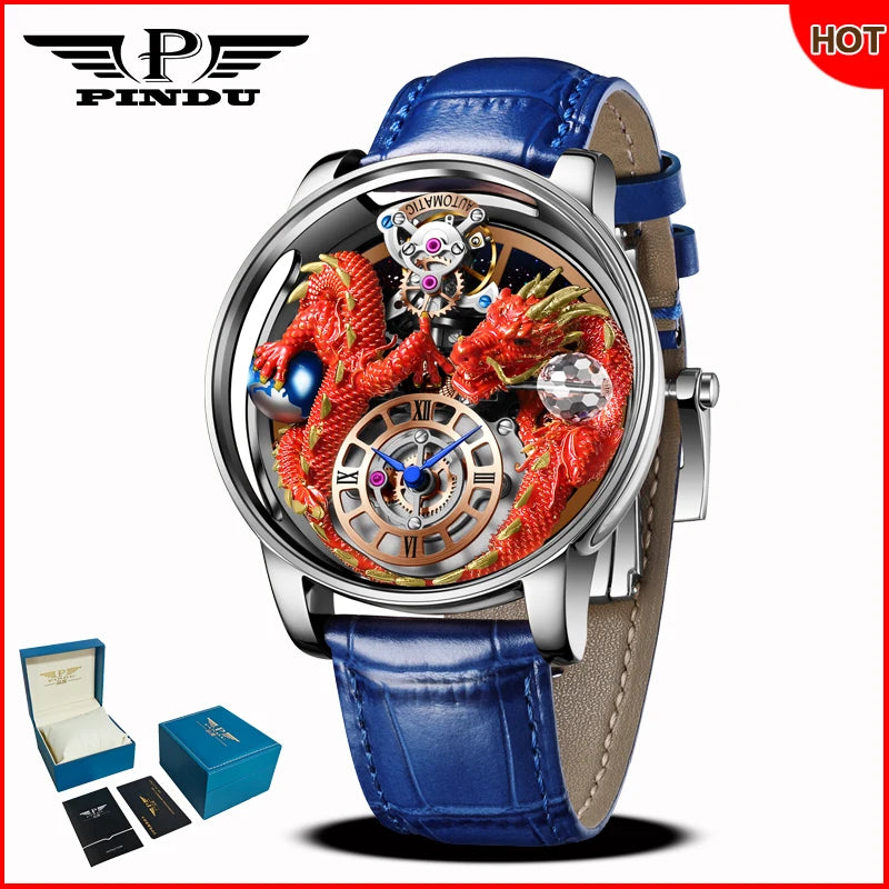 ⌚Montre Homme PINDU Design 2025 💎 Tourbillon Diamant | Verre Saphir • Étanche • Luxe Moderne