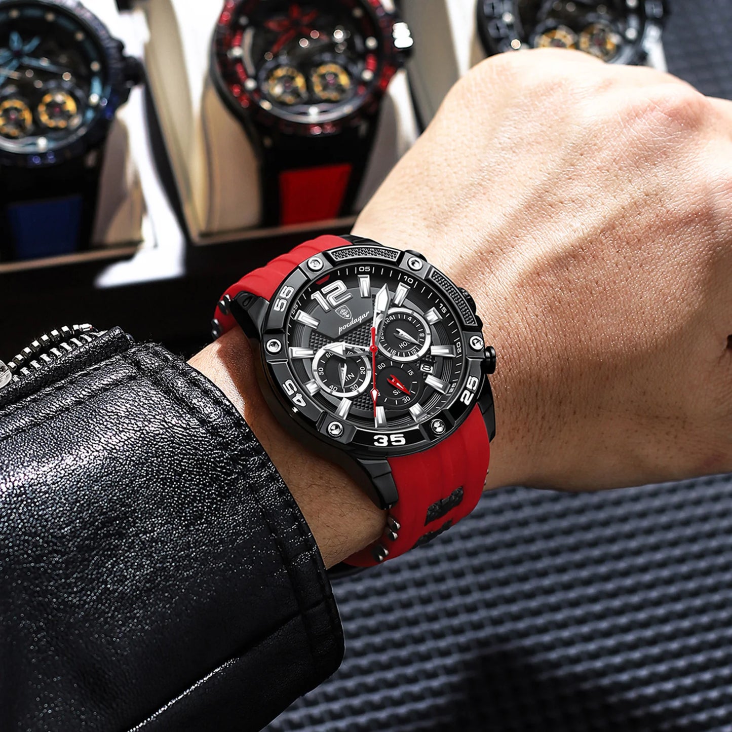⌚ POEDAGAR Luxury Chronograph – Montre Homme Sport & Élégance