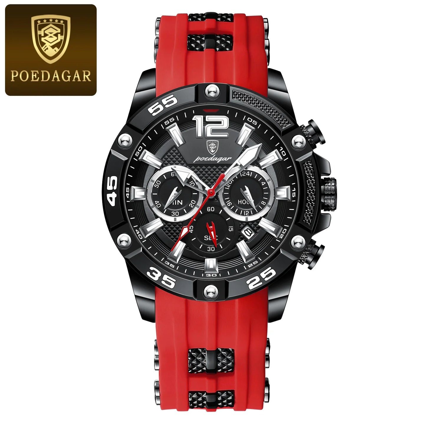 ⌚ POEDAGAR Luxury Chronograph – Montre Homme Sport & Élégance