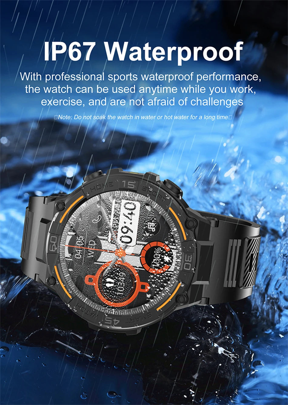 ⌚ ChiBear Military Outdoor Smartwatch – Montre Connectée Tactique GPS & LED pour Hommes