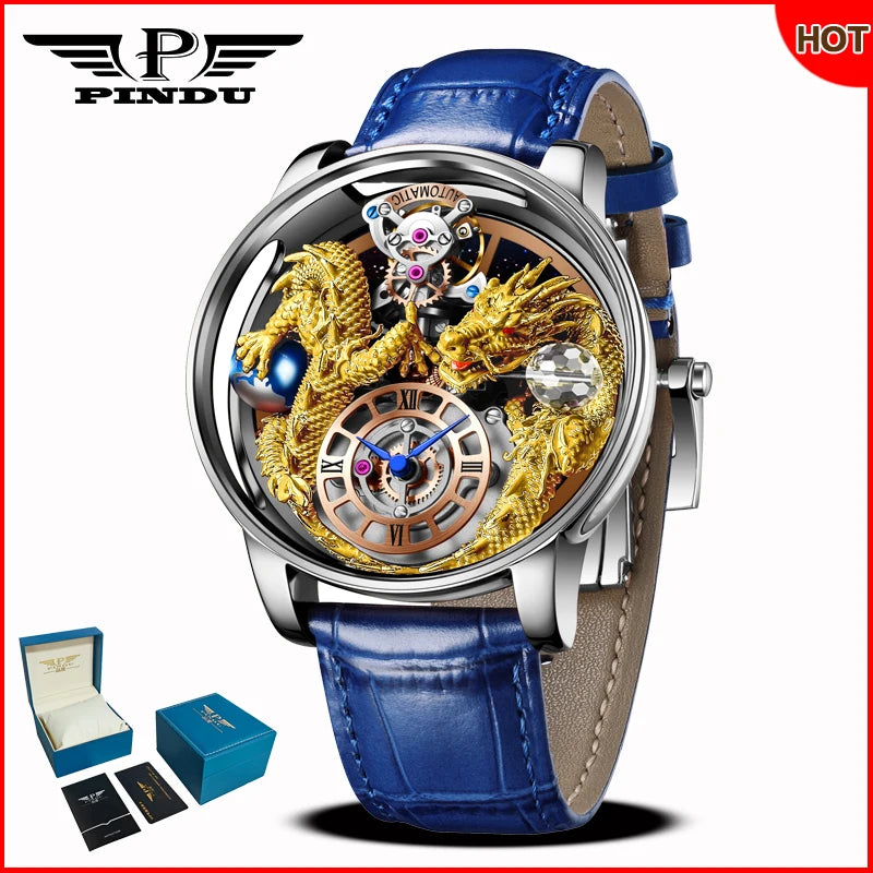 ⌚Montre Homme PINDU Design 2025 💎 Tourbillon Diamant | Verre Saphir • Étanche • Luxe Moderne