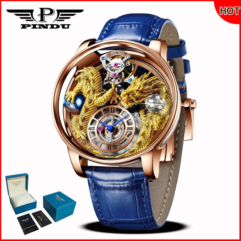 ⌚Montre Homme PINDU Design 2025 💎 Tourbillon Diamant | Verre Saphir • Étanche • Luxe Moderne