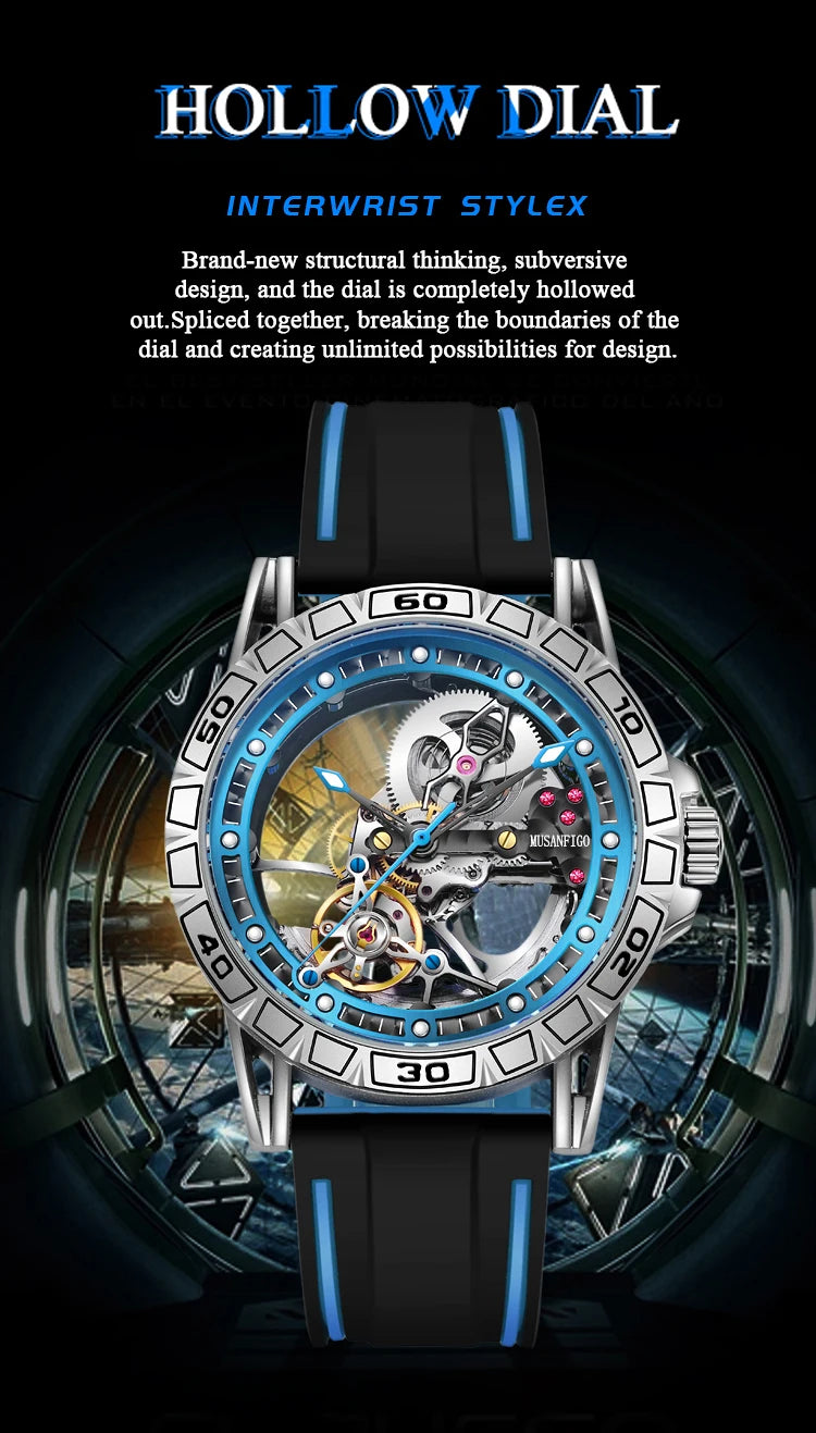 ⌚ MUSANFIGO 6026C – Montre Mécanique Automatique Édition Limitée à Cadran Squelette