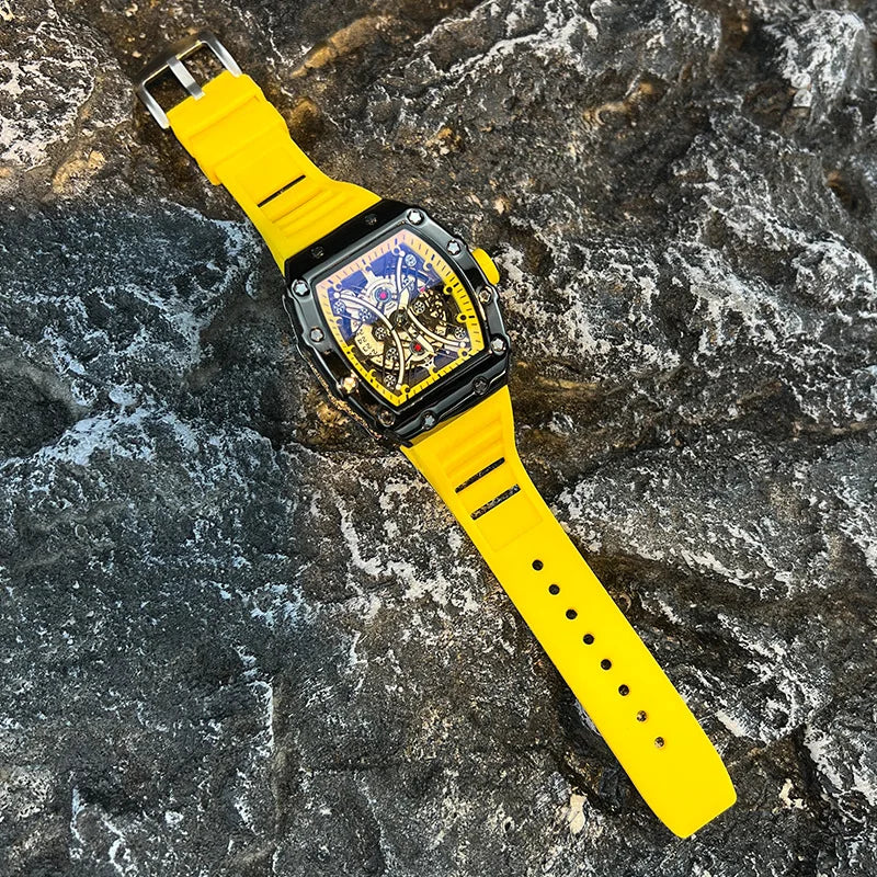 Montre Homme de Luxe Lumineuse L146 – Cadran Tonneau, Design Tendance, Sport & Calendrier Intégré